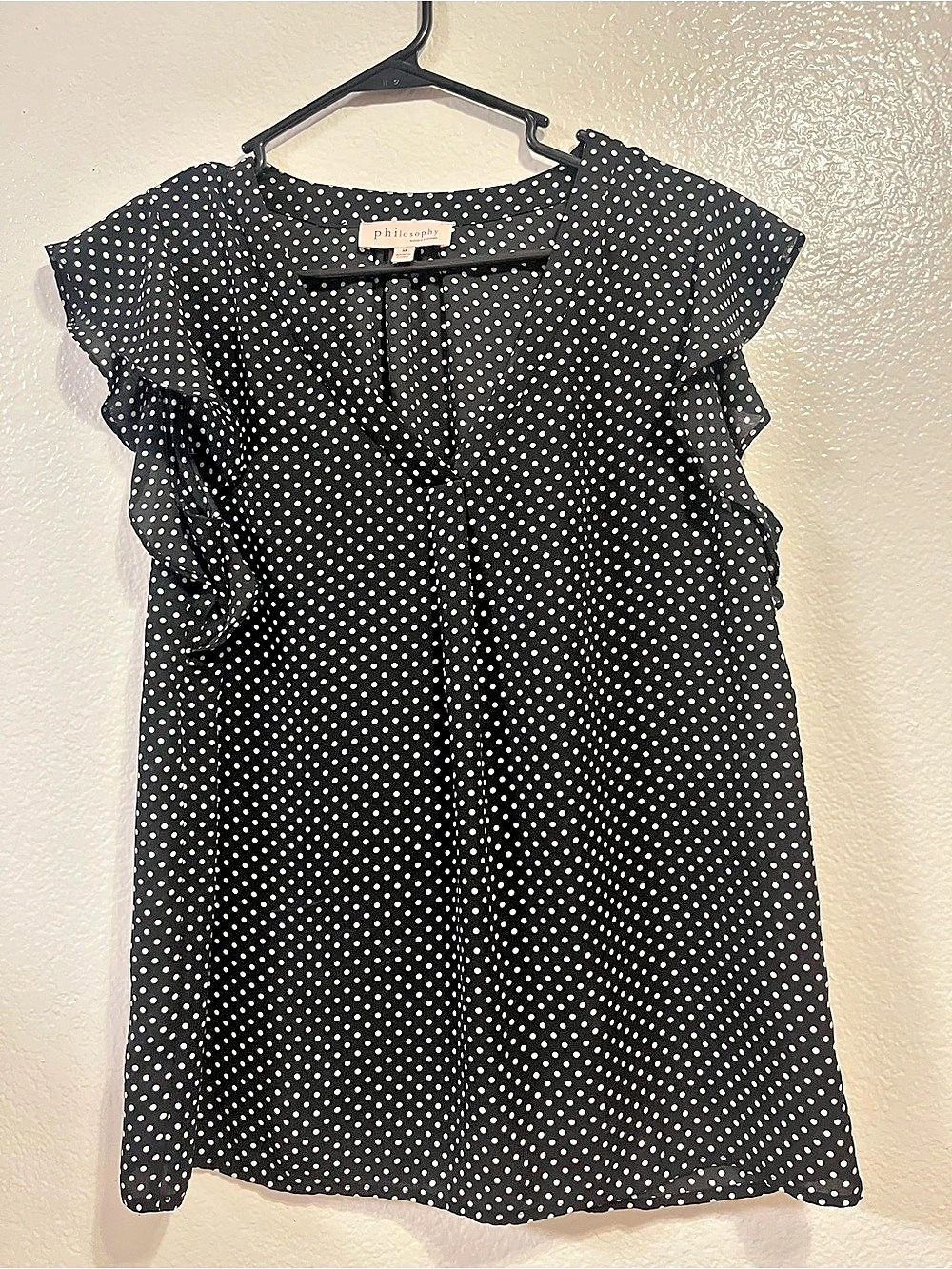 Philosophy Polka Dot Blouse in Black & White Size Medium